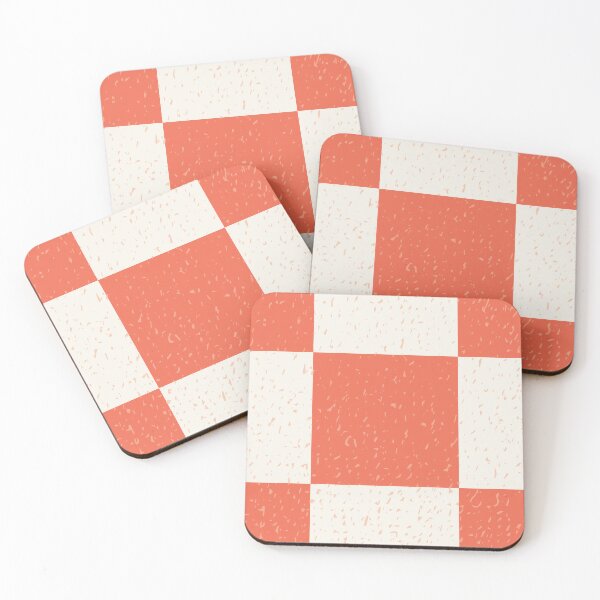 Item preview, Textured Melon and off white classic checker pattern designed and sold by FrancesPoff.