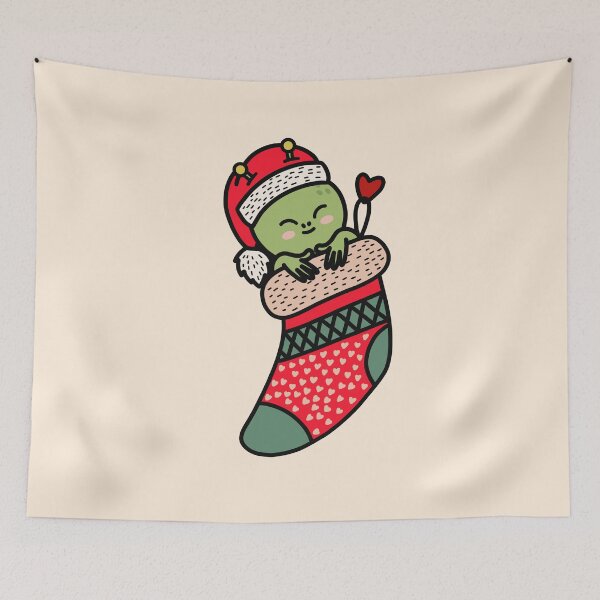 Item preview, Cute Kawaii Alien In Christmas Sock Xmas Pajama designed and sold by JokeGysen.