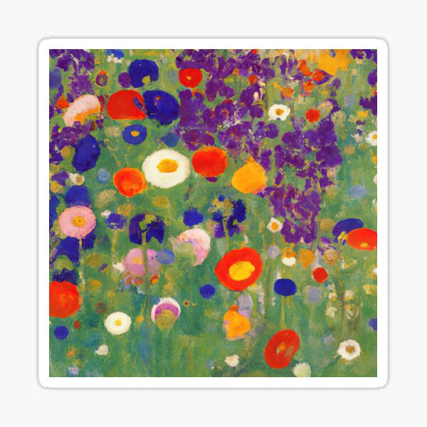 Aperçu de l'œuvre Gustav Klimt - Jardin de fleurs créée et vendue par maniacfitness.