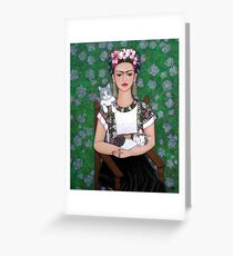 Frida cat lover Greeting Card