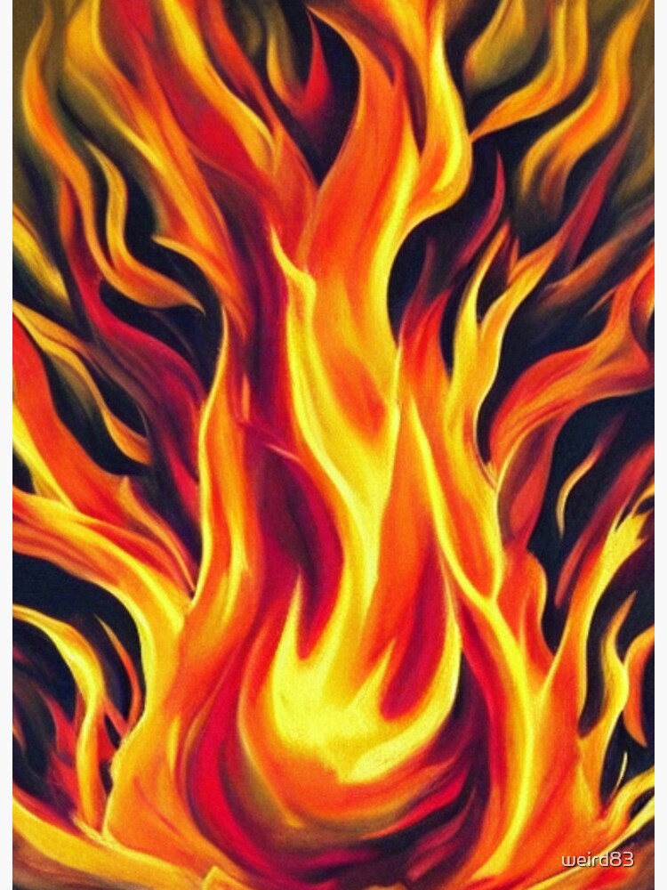 Download Abstract Painting of a Large Wave with Fire and Flames