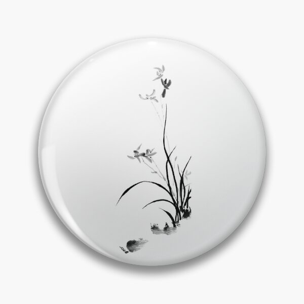Item preview, Chinese Orchid - bw - no Cally designed and sold by Birgit Moldenhauer.