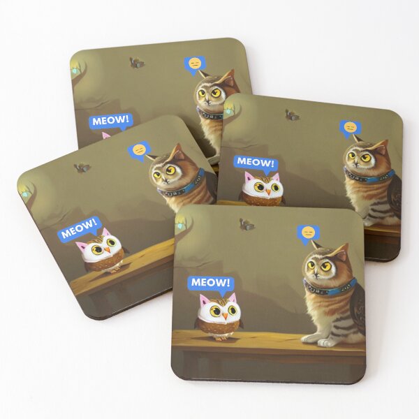 Item preview, A Cat and An Owl Funny Pet Owner Funny Chit Chat designed and sold by Trendy-Now.