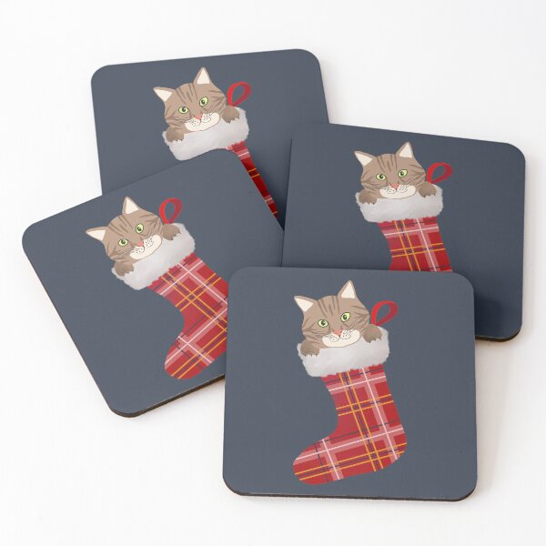 Item preview, Cat in a Christmas Stocking designed and sold by cafelab.