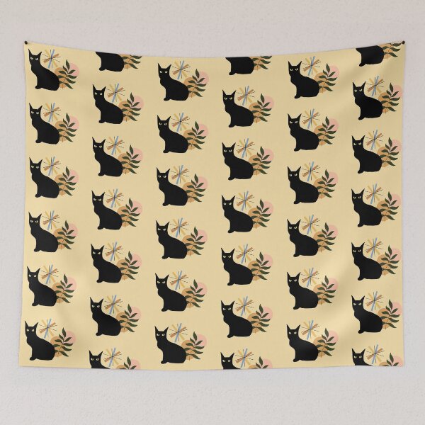 Item preview,  Mid Century Atomic Black Cat, Mid century cat,retro atomic cats, designed and sold by Tamas Das.