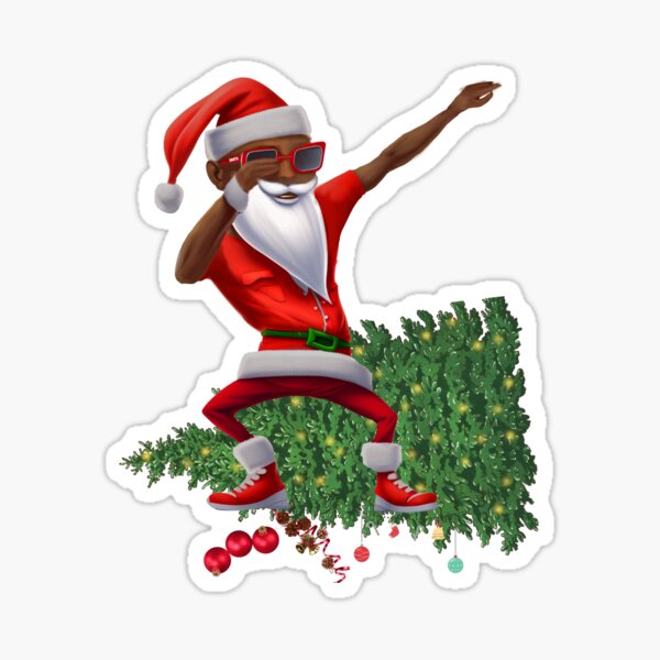 Funny Dab Dabbing African American Black Santa Wrapping Paper Premium  Christmas Gift Wrap Party Decoration (20 inch x 30 inch sheet)