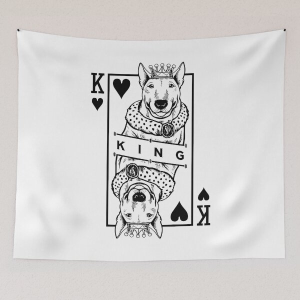 Item preview, Bull Terrier King Of Hearts Funny Dog Lover Card Pop Art designed and sold by GrandeDuc.
