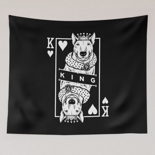 Item preview, Bull Terrier King Of Hearts Funny Dog Lover Card Pop Art designed and sold by GrandeDuc.