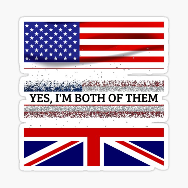 " half american half british usa flag united kingdom heritage" Sticker