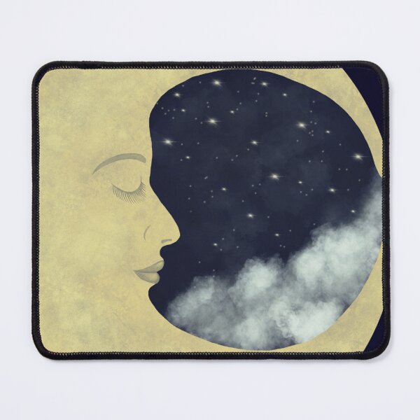 Item preview, Dreamer Sleepy Moon in the Starry Night Sky designed and sold by ReverieDaze.