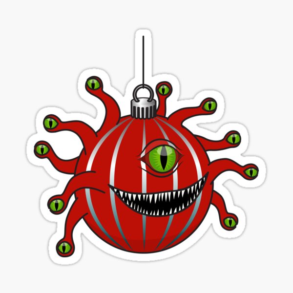 Dnd Beholder Christmas Bauble Sticker For Sale By Artfulmoodesign