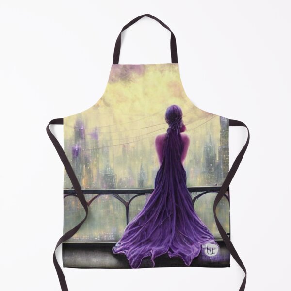 Item preview, The beautiful woman above a city watches foggy and cloudy buildings. designed and sold by LunaChica.