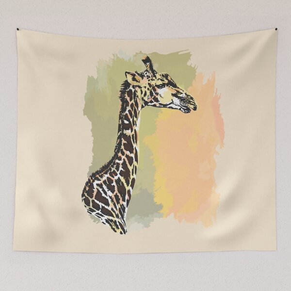 Item preview, Giraffe Line & Wash Watercolor Painting for Giraffe Fans designed and sold by Scotch Macaskill.