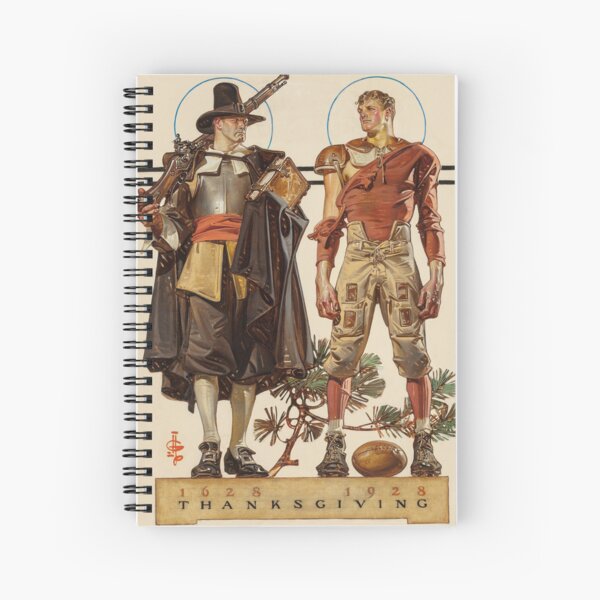 Item preview, Thanksgiving, Pilgrim and Football Player (1928) - J. C. Leyendecker designed and sold by SALON DES ARTS.