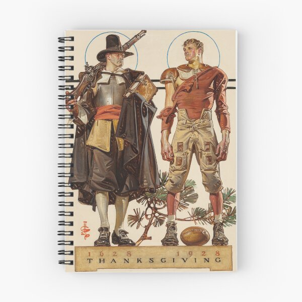 Item preview, Thanksgiving, Pilgrim and Football Player (1928) - J. C. Leyendecker designed and sold by SALON DES ARTS.