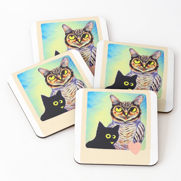 Item preview, A Cat and An Owl Funny Pet Owner Love Frame designed and sold by Trendy-Now.