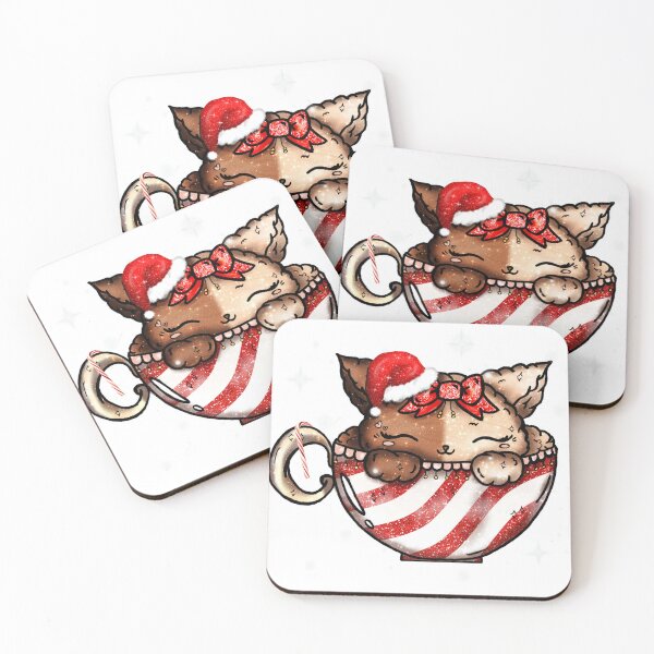 Item preview, Christmas Hot Cat-colate Kawaii Choco Cup Cute Cane designed and sold by Jolly-Yosei.