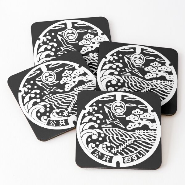 Item preview, Seagull flying onshore motif on manhole in Japan - White designed and sold by mattraski.
