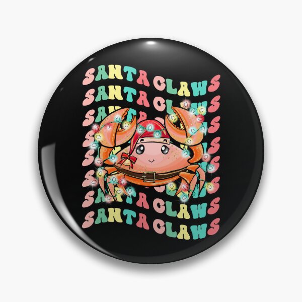 Item preview, Santa Claws Crab Retro Colorful Cute Crab With Santa's Hat designed and sold by RockBeeDesigns.