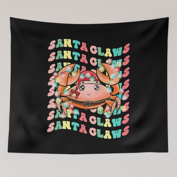 Item preview, Santa Claws Crab Retro Colorful Cute Crab With Santa's Hat designed and sold by RockBeeDesigns.