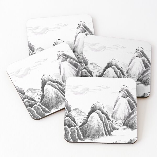 Item preview, Mountain Village - Ink designed and sold by Birgit Moldenhauer.
