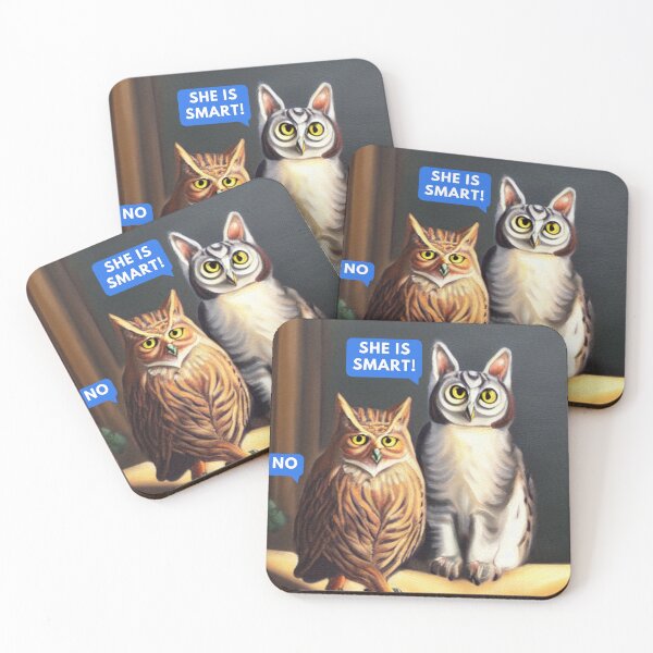 Item preview, A Cat and An Owl Funny Pet Owner Funny Chit Chat designed and sold by Trendy-Now.
