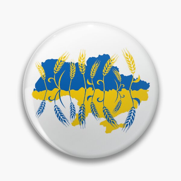 Item preview, Map of Ukraine decorated with mirror reflected wheat ear in Ukrainian flag colors designed and sold by CutieBlue.