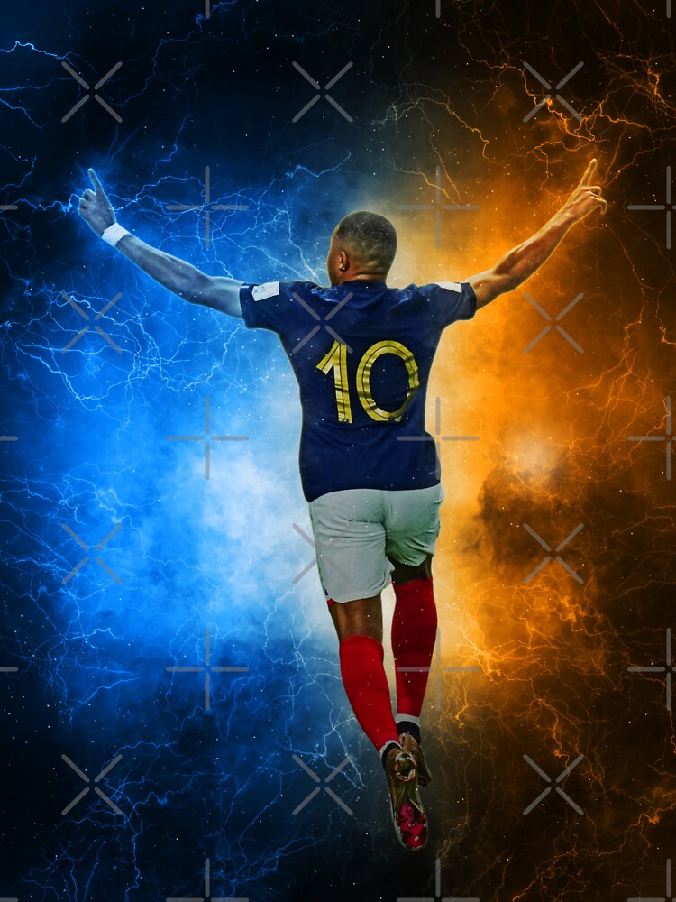 Kylian Mbappé Poster, Mbappé Football Art, Mbappé French Soccer