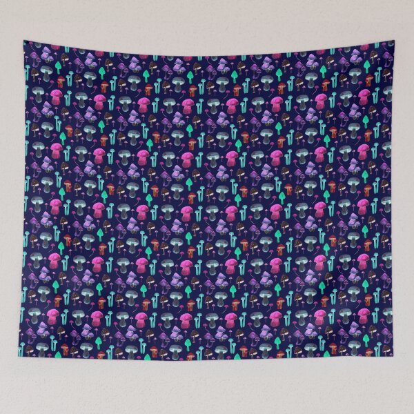 Item preview, Neon psychedelic watercolor mushrooms pattern designed and sold by Isabelle-T.