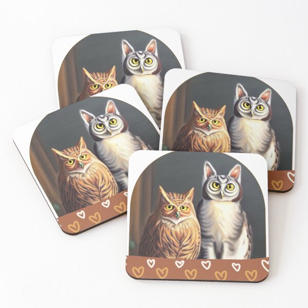 Item preview, A Cat and An Owl Funny Pet Owner Lovely Designs designed and sold by Trendy-Now.