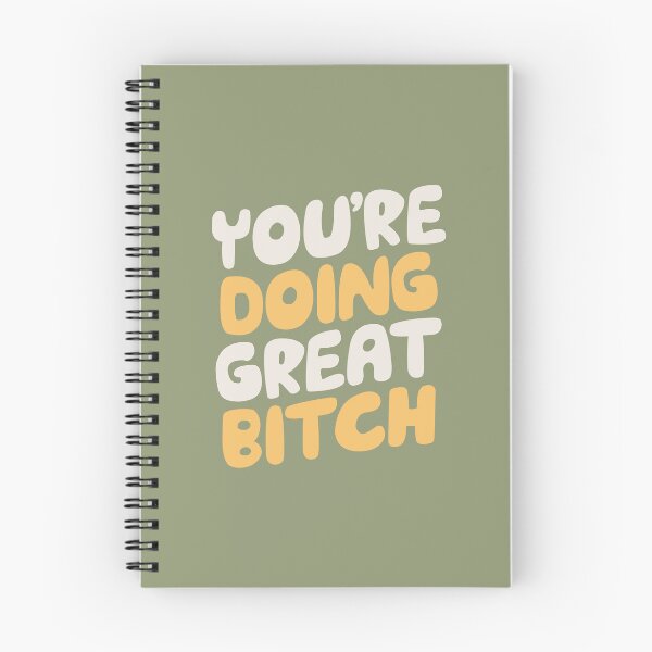 Item preview, You're Doing Great Bitch inspirational typography design by The Motivated Type in green and yellow designed and sold by MotivatedType.