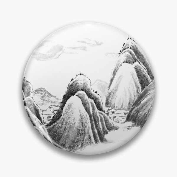 Item preview, Mountain Village - Ink - no Cally designed and sold by Birgit Moldenhauer.