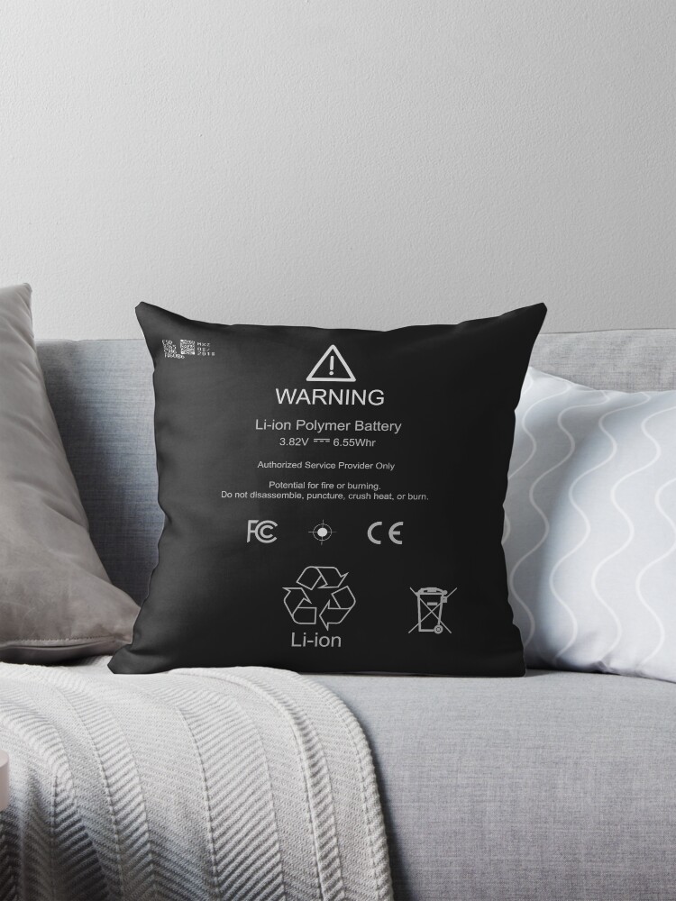 Thumbnail 1 of 4, Pillow, Lithium Ion Battery designed and sold by x64-Print.