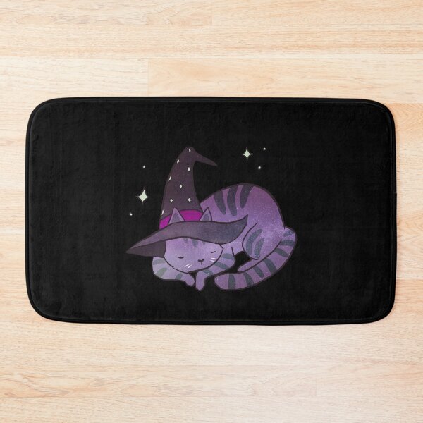 Item preview, A cute sleeping Galaxy Cat with a witch hat designed and sold by Yarafantasyart.