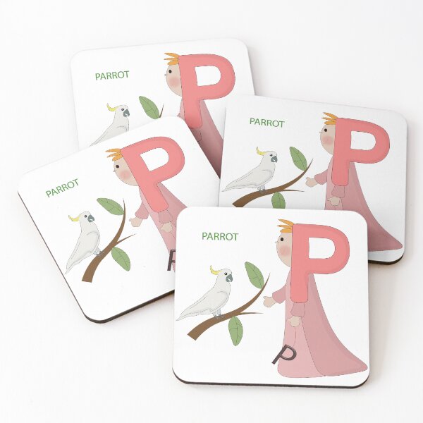 Item preview, Letter P and parrot designed and sold by SunGraphicArt.