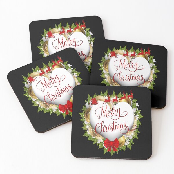 Item preview, Merry Christmas Heart Shaped Holiday Design designed and sold by TravelAl.