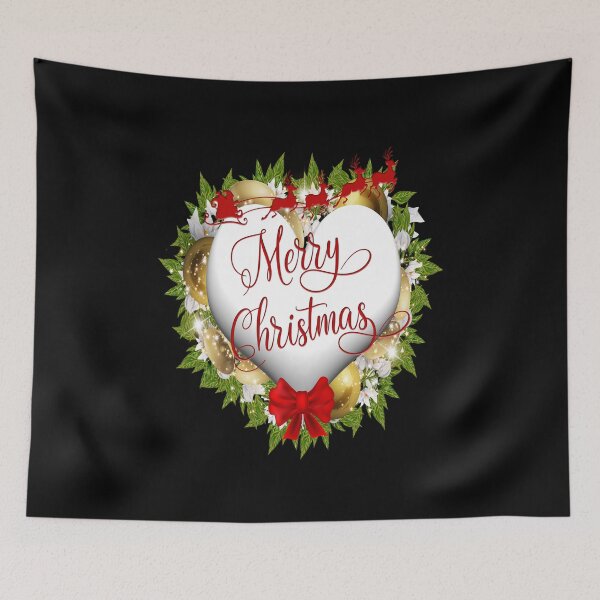 Item preview, Merry Christmas Heart Shaped Holiday Design designed and sold by TravelAl.