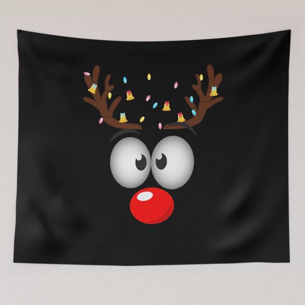Item preview, Reindeer Face, Rudolph red nose, Santa's Helper, Christmas Family Matching Pyjama designed and sold by Cheffsspecials.