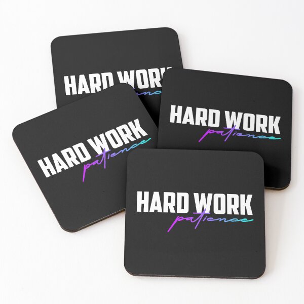 Item preview, ''HARD WORK & PATIENCE'' - Inspirational Quote Art designed and sold by MotivationSpark.