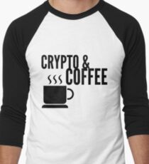 Coffee and Crypto Cryptocurrency HODL Gift Idea Men's Baseball ¾ T-Shirt