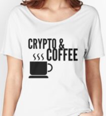 Coffee and Crypto Cryptocurrency HODL Gift Idea Women's Relaxed Fit T-Shirt