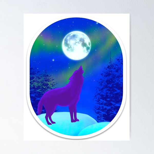 Artikelvorschau, Mond Schnee-heulender Wolf entworfen und verkauft von magicmandy.