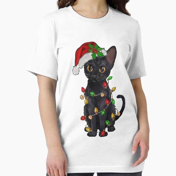 Item preview, Cat Christmas Sweater, Christmas Cat Sweatshirt, Black Cat Christmas Shirt, Kitten Christmas Shirt, Cat Lover Gift, Cat Mom Tshirt, Xmas Tee designed and sold by ppleroth.