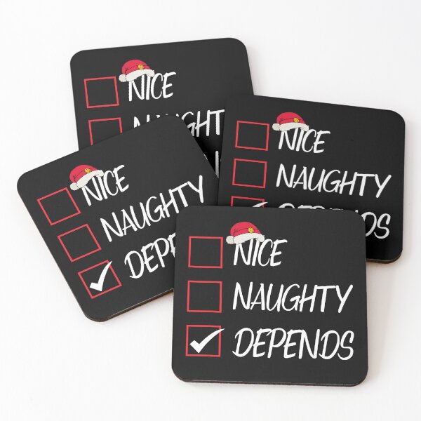 Artikelvorschau, Nice Naughty Depends Weihnachtsliste Xmas Santa Claus entworfen und verkauft von Tatus Brinal.
