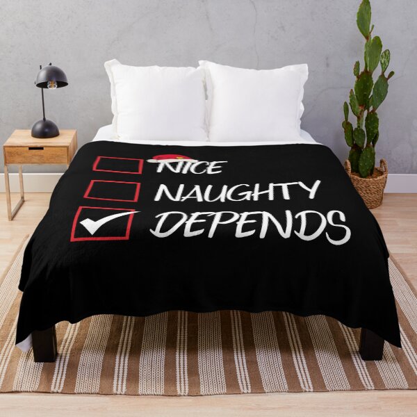 Artikelvorschau, Nice Naughty Depends Weihnachtsliste Xmas Santa Claus entworfen und verkauft von Tatus Brinal.