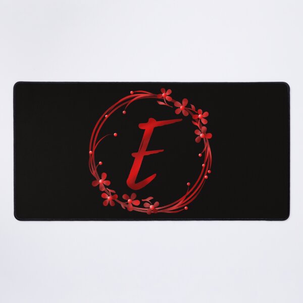 Item preview, E initial red flowers monogram - letter e / alphabet e designed and sold by stayartsy07.