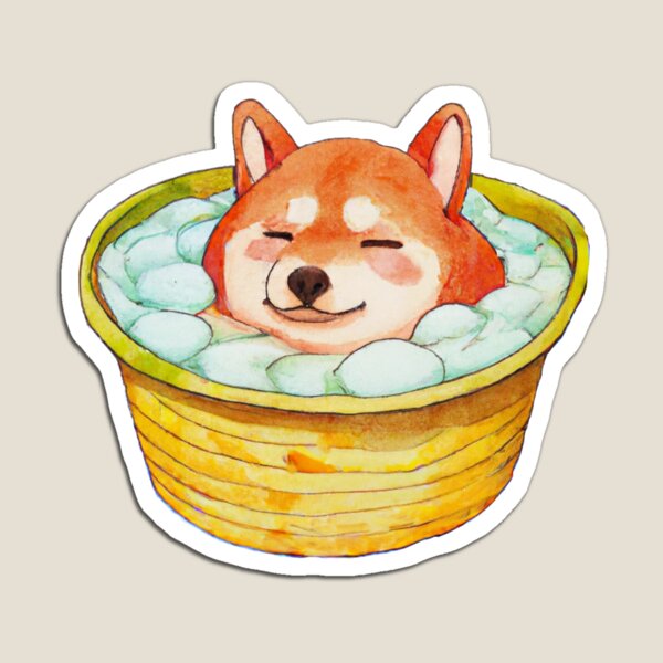 Item preview, [sticker] shiba inu in the bath designed and sold by perropals.