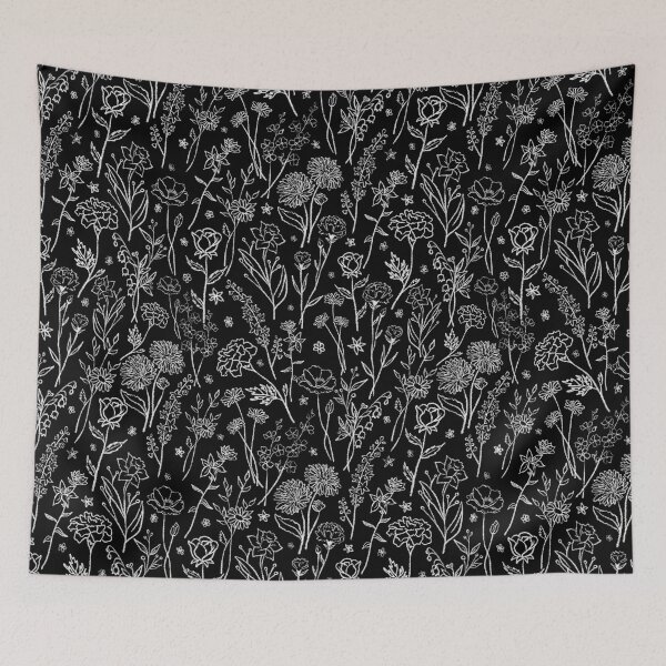 Item preview, Black and White Floral Pattern designed and sold by Zephyr-Studio.