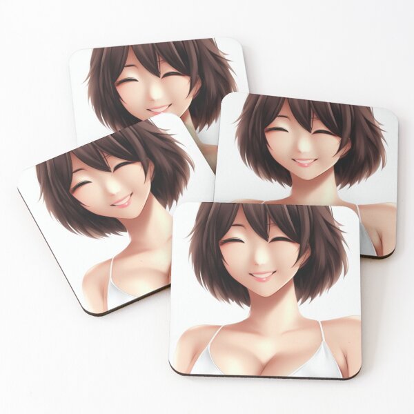 Item preview, Happy Korean Girl White Bikini Anime Style designed and sold by DesignerKin.