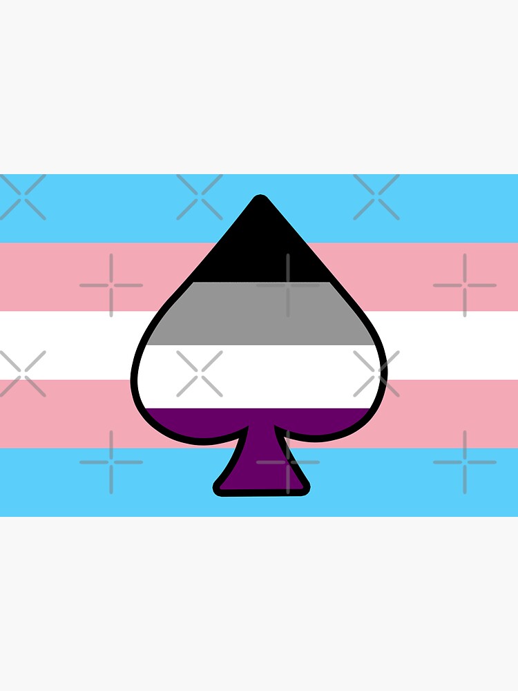 Asexual And Trans Pride Flag With Ace Of Spades Sticker For Sale By Lunyssa Redbubble